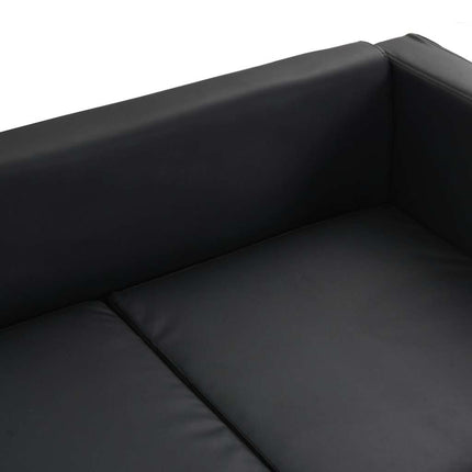 Soffa 3-sits konstläder svart