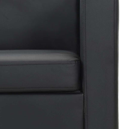Soffa 3-sits konstläder svart