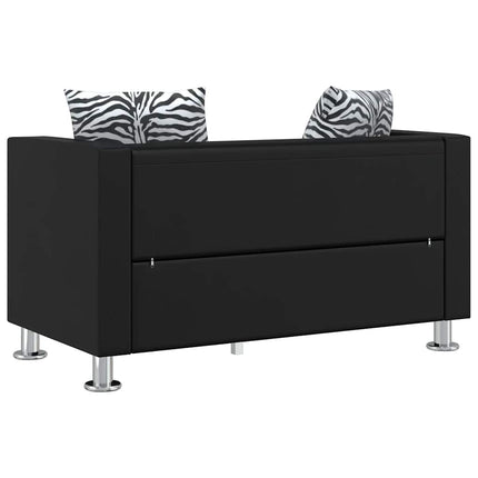 Soffa 2-sits konstläder svart