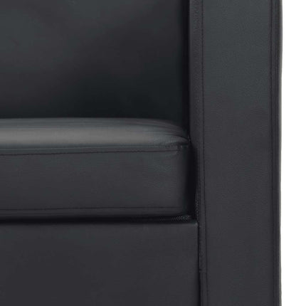 Soffa 2-sits konstläder svart
