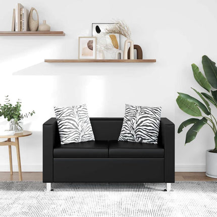 Soffa 2-sits konstläder svart