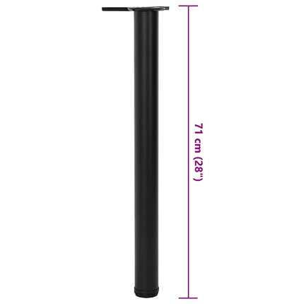 4 Höjdjusterbara bordsben i svart 710 mm