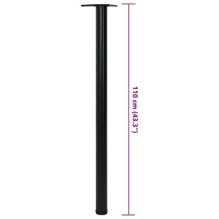 Höjdjusterbara bordsben 4 st svart 1100 mm