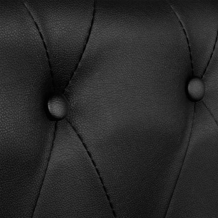 Chesterfield 3-sits konstläder svart