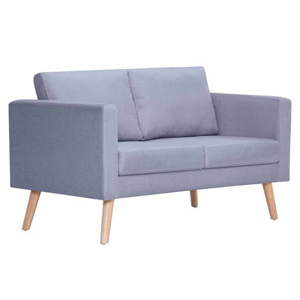 Soffgrupp med 2-sits och 3-sits tyg ljusgrå