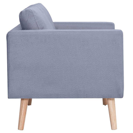 Soffgrupp med 2-sits och 3-sits tyg ljusgrå