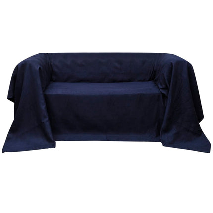 Sofföverdrag i mikromocka 270 x 350 cm marinblå