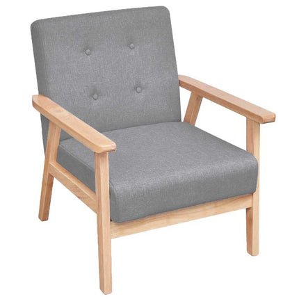 Soffgrupp 2 delar tyg ljusgrå