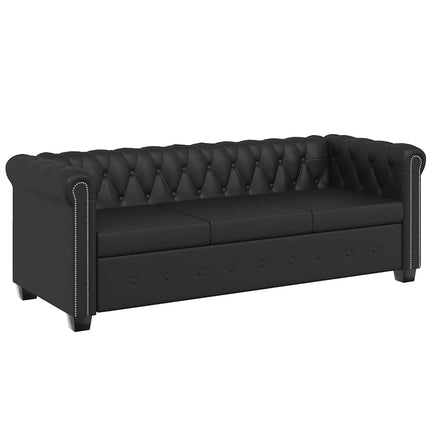 Chesterfield 2-sits och 3-sits konstläder svart