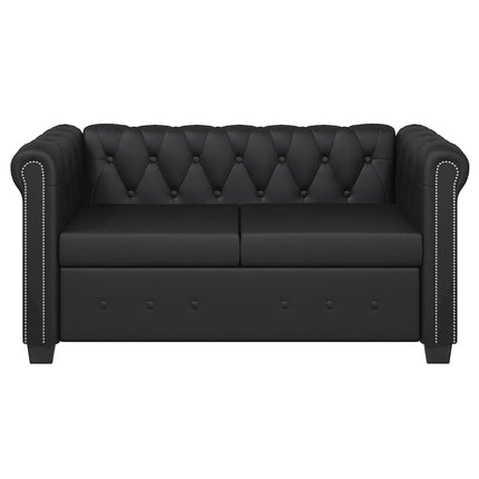 Chesterfield 2-sits och 3-sits konstläder svart