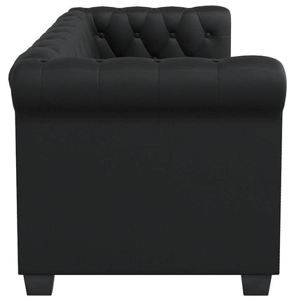 Chesterfield 2-sits och 3-sits konstläder svart