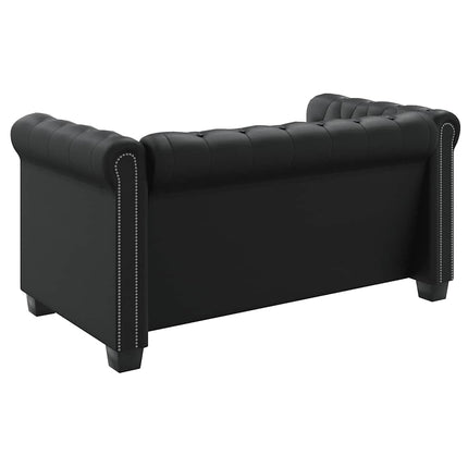 Chesterfield 2-sits och 3-sits konstläder svart