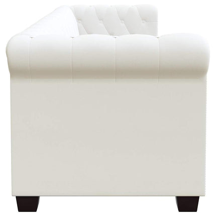 Chesterfield 2-sits och 3-sits konstläder vit