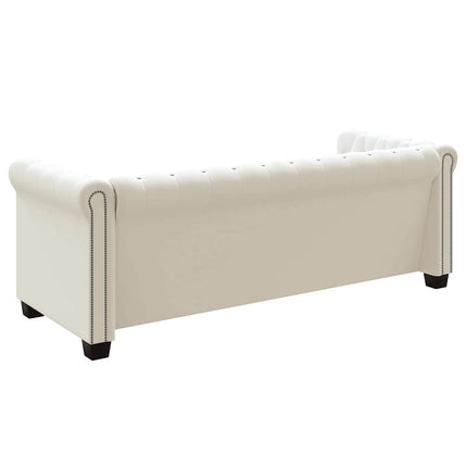 Chesterfield 2-sits och 3-sits konstläder vit