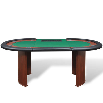 Pokerbord för 10 spelare med dealerplats grön