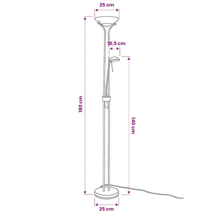 Dimbar golvlampa LED 23 W