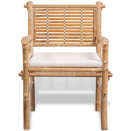 Caféset med dynor 3 delar bambu