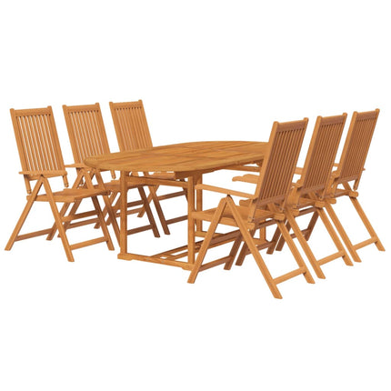 Matgrupp för trädgården 7 delar akaciaträ 150-200 cm
