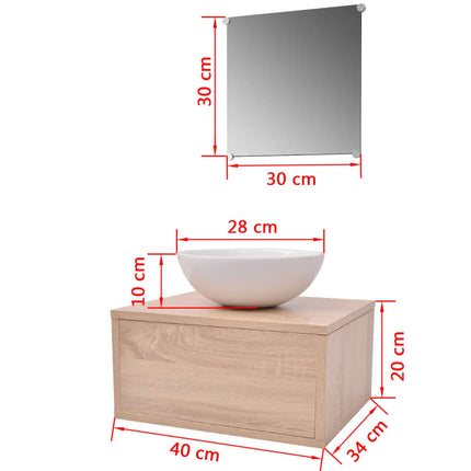 Badrumsmöbler tre delar med handfat beige
