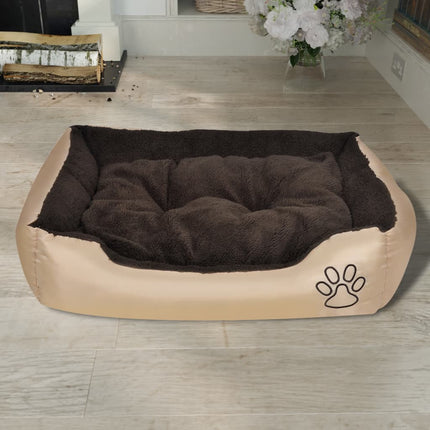 Hundbädd beige och brun XXL
