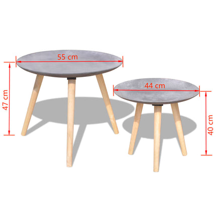 Soffbord 2 st 55 cm + 44 cm betonggrå