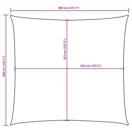 Solsegel Oxfordtyg kvadratiskt 3,6x3,6 m terrakotta