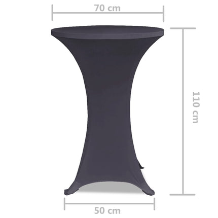 Elastiskt bordsöverdrag 2 st 60 cm antracit