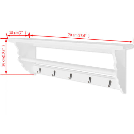 Hatthylla MDF barockstil vit