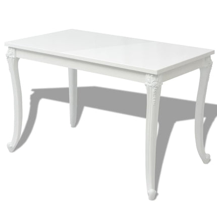 Matbord 116x66x76 cm vit högglans