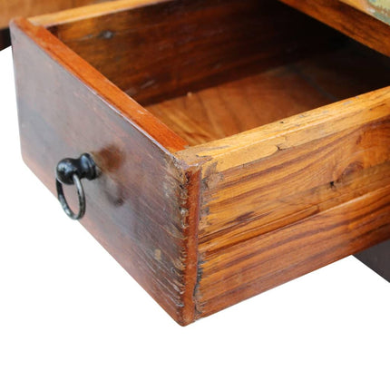 Soffbord med lådor massivt återvunnet trä 90x45x35 cm