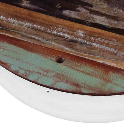Skålformade soffbord återvunnet massivt trä 2 st