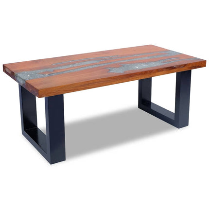 Soffbord teakträ harts 100x50 cm
