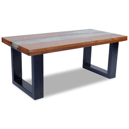 Soffbord teakträ harts 100x50 cm
