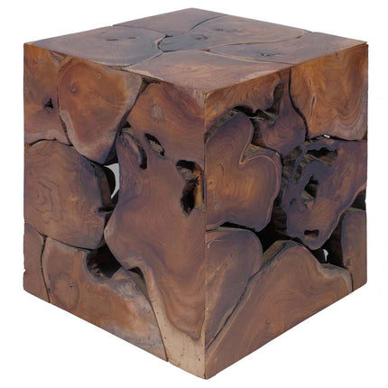 Pall brun 40x40x45 cm massivt teakträ