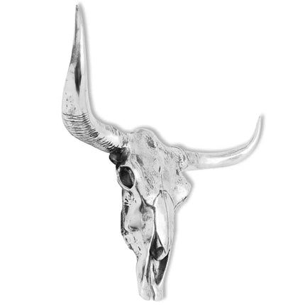 Väggmonterad dödskalledekoration aluminium silver