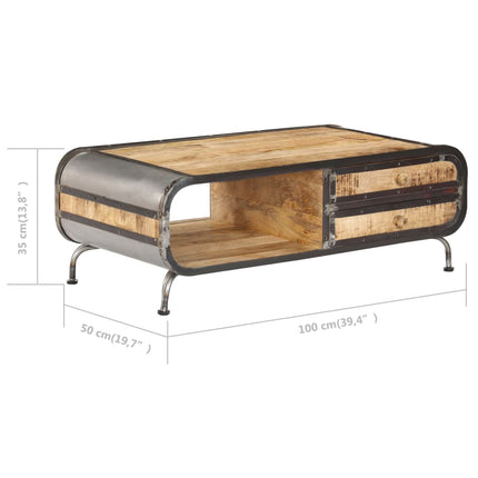 Soffbord 100x50x35 cm massivt mangoträ