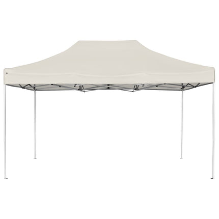 Hopfällbart partytält aluminium 4,5x3 m gräddvit