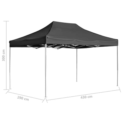 Hopfällbart partytält aluminium 4,5x3 m antracit