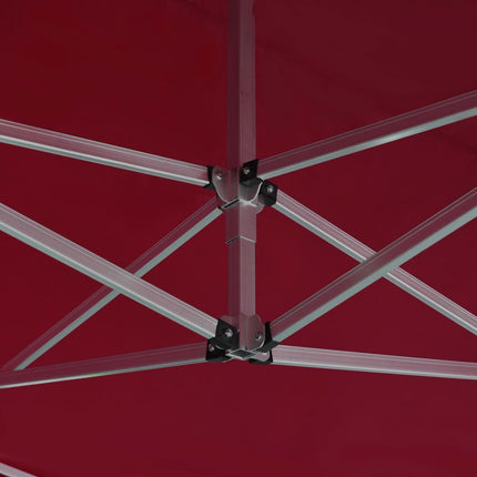 Hopfällbart partytält aluminium 4,5x3 m vinröd