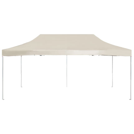 Hopfällbart partytält aluminium 6x3 m gräddvit