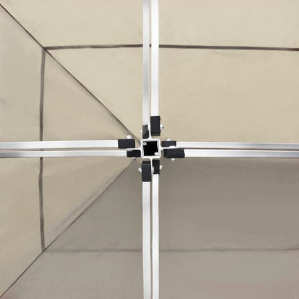 Hopfällbart partytält aluminium 6x3 m gräddvit