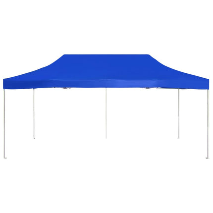 Hopfällbart partytält aluminium 6x3 m blå