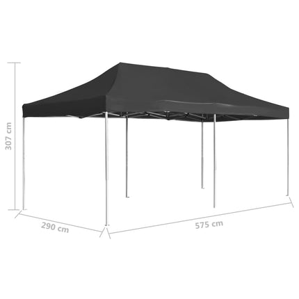 Hopfällbart partytält aluminium 6x3 m antracit