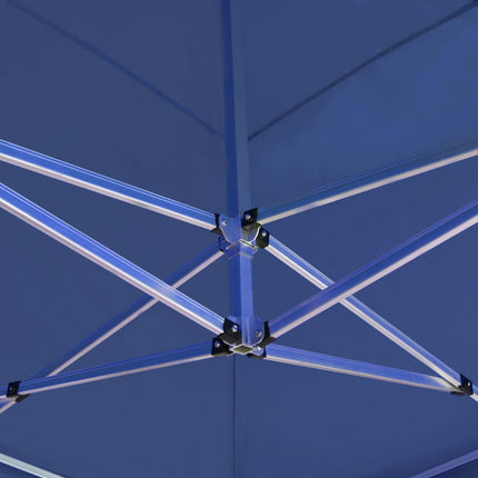 Hopfällbart partytält med väggar aluminium 6x3 m blå