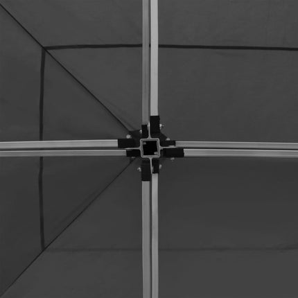 Hopfällbart partytält med väggar aluminium 6x3 m antracit