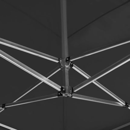 Hopfällbart partytält med väggar aluminium 6x3 m antracit