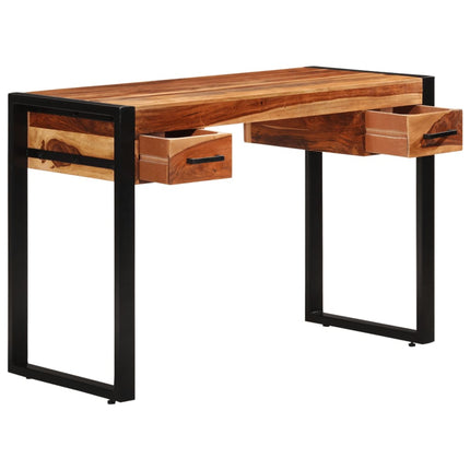 Skrivbord med 2 lådor 110x50x77 cm massivt sheshamträ