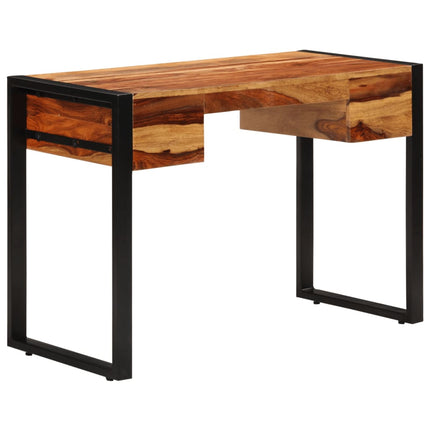 Skrivbord med 2 lådor 110x50x77 cm massivt sheshamträ