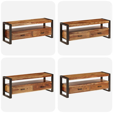 Tv-bänk 120x35x45 cm massivt sheshamträ