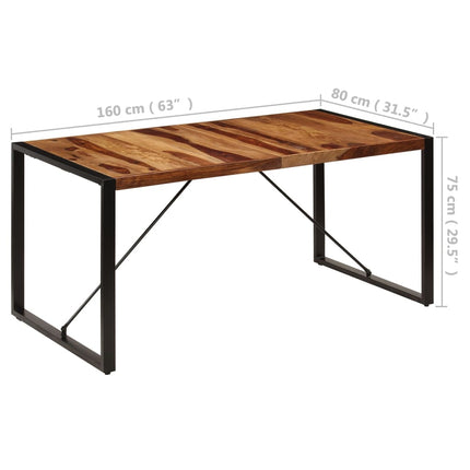 Matbord 160x80x75 cm massivt shesamträ